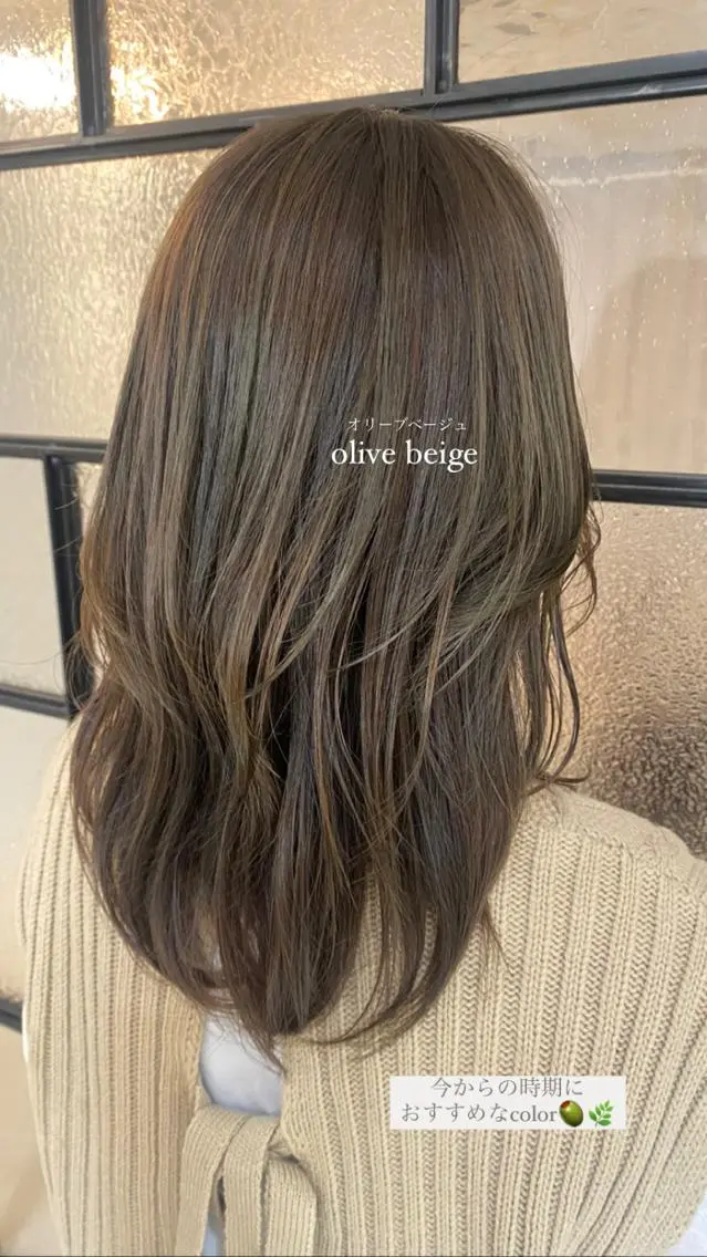 ミディアム カラー カット ヘアカラー トリートメント 安永 涼のヘアスタイル