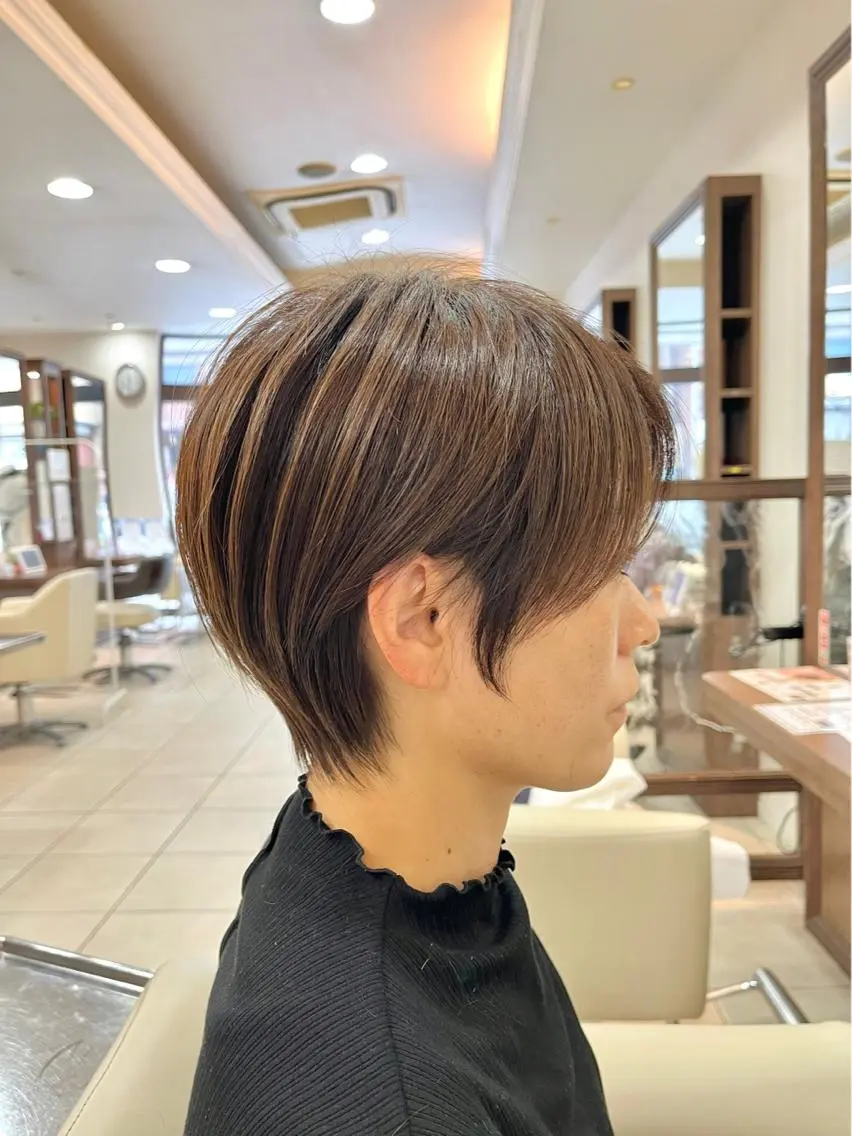ショート ショートボブ ハンサムショート ボブ くびれヘア ハイライト カット トリートメント 《大人気髪質改善》 プログレス国分寺店のヘアスタイル