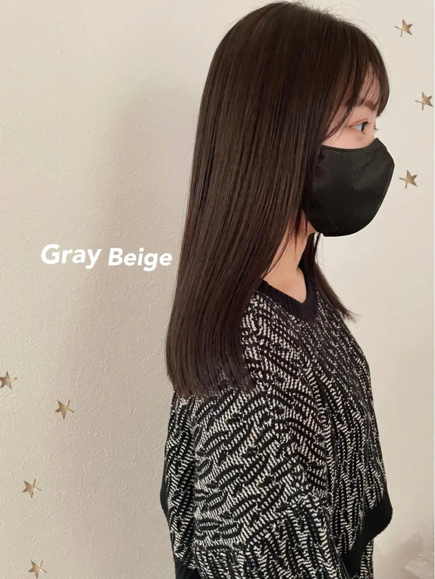 ミディアム カラー カット ヘアカラー 市川 千夏のヘアスタイル