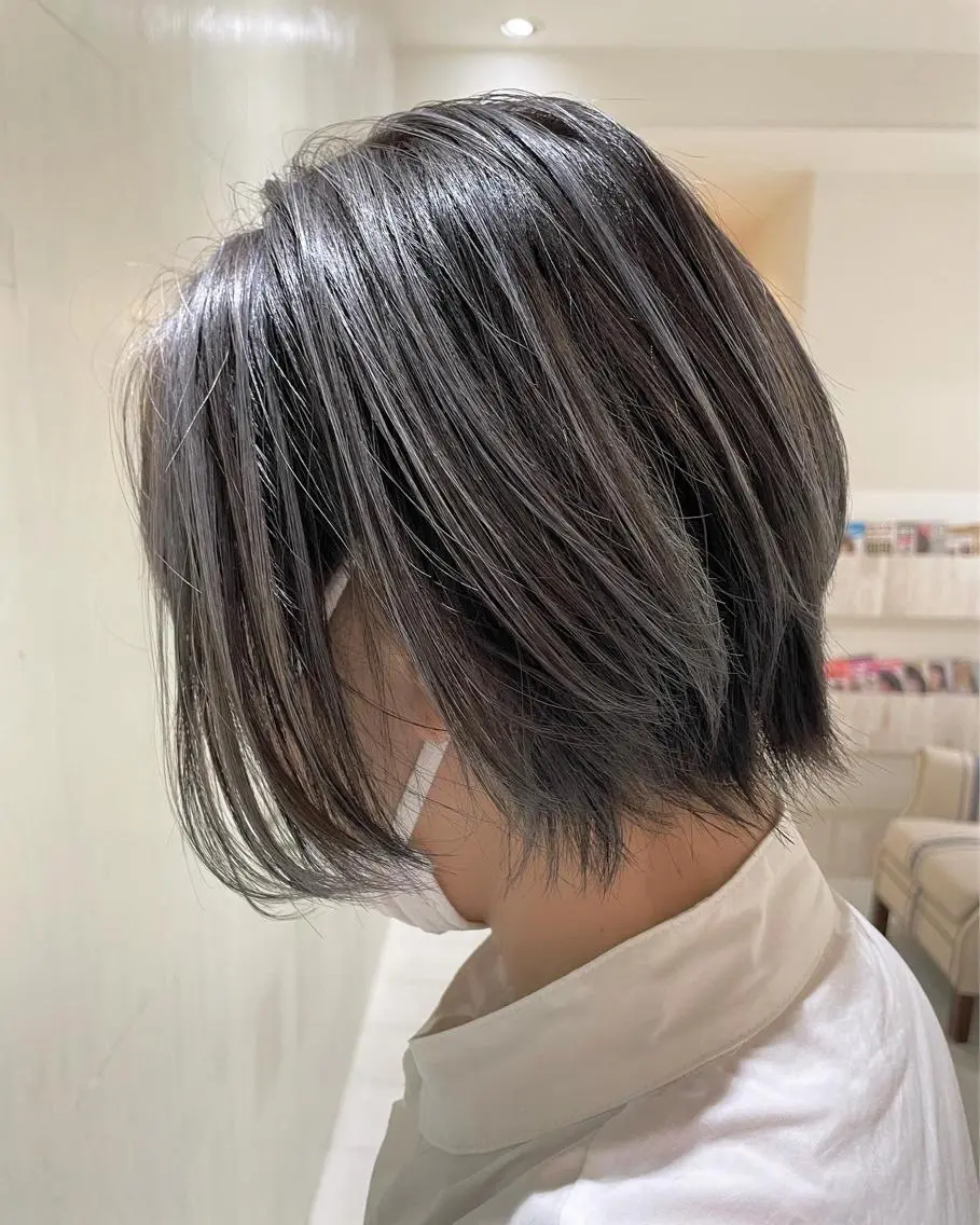 ショート カラー アッシュ ベージュカラー 透明感カラー ハイライトカラー 外国人風カラー ヘアカラー トリートメント 河合秀明/ショート /ボブ/レイヤーのヘアスタイル