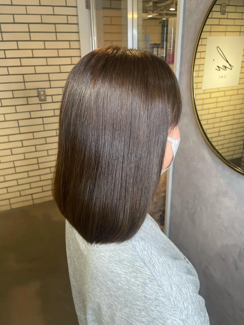 ミディアム カラー ベージュカラー オリーブベージュ 黒田 優里 🎀🫧のヘアスタイル