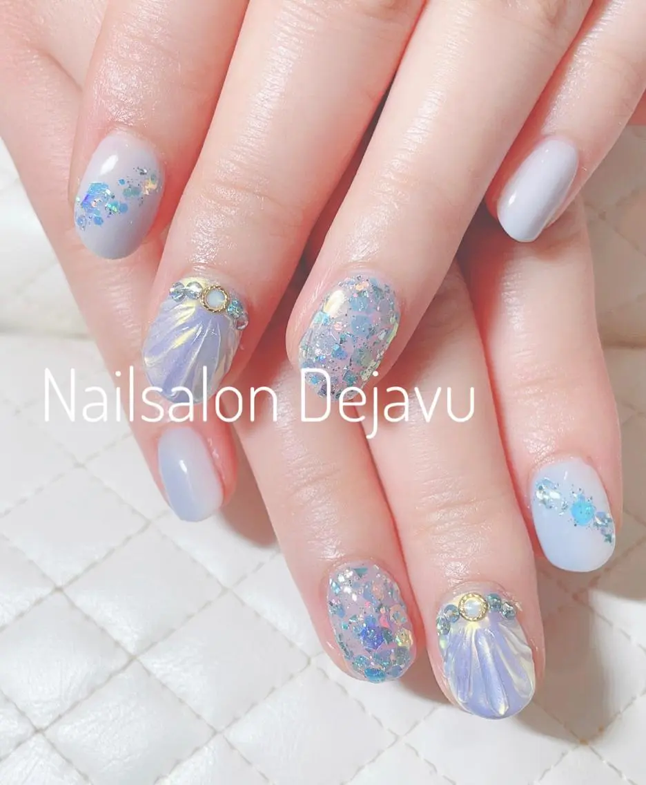 ネイル アートネイル 夏ネイル ハンドネイル Nail salon Dejavu 🌿のネイルデザイン