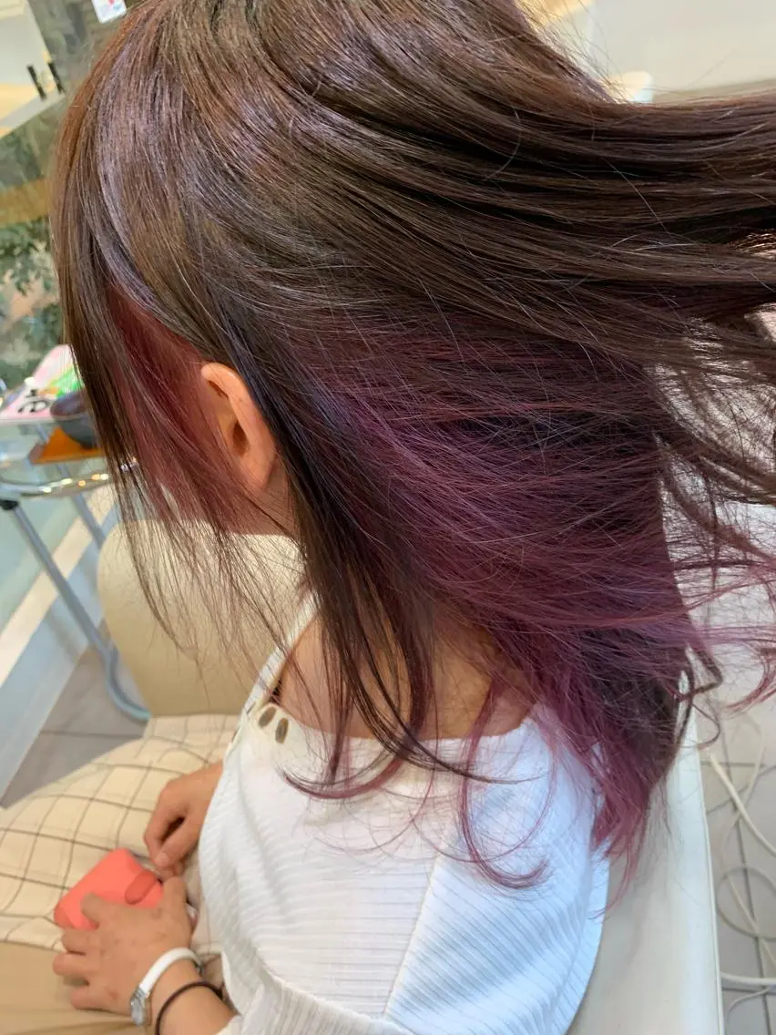 セミロング カラー ヘアカラー 金村 綾芽のヘアスタイル