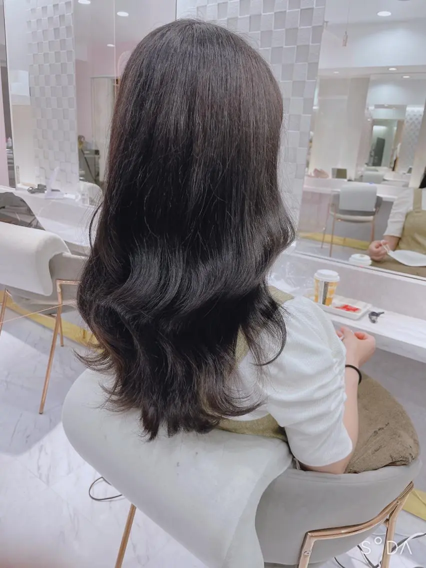 ロング カラー ヘアアレンジ レイヤー/髪質改善 縮毛/ハッシュカットのヘアスタイル