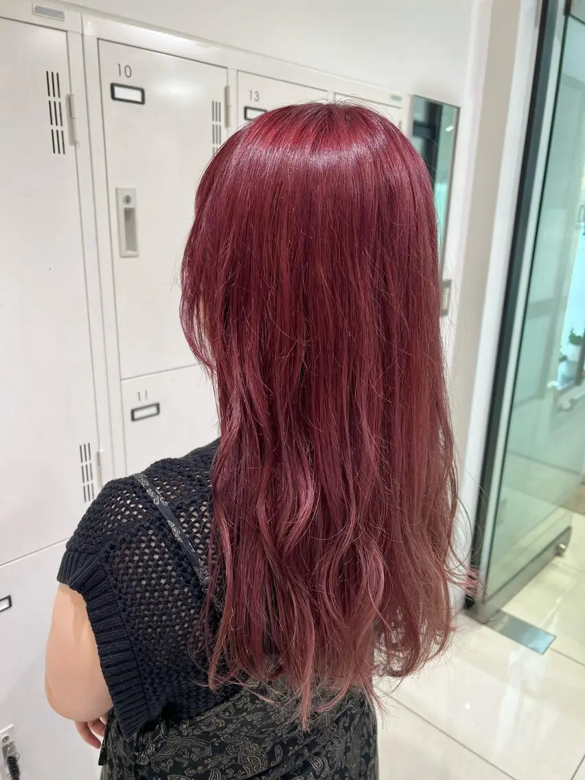 セミロング カラー ブリーチ カシス ラベンダーカラー ラベンダーピンク ピンクカラー ヘアカラー トリートメント 【暖色カラー特化】 中山由梨のヘアスタイル