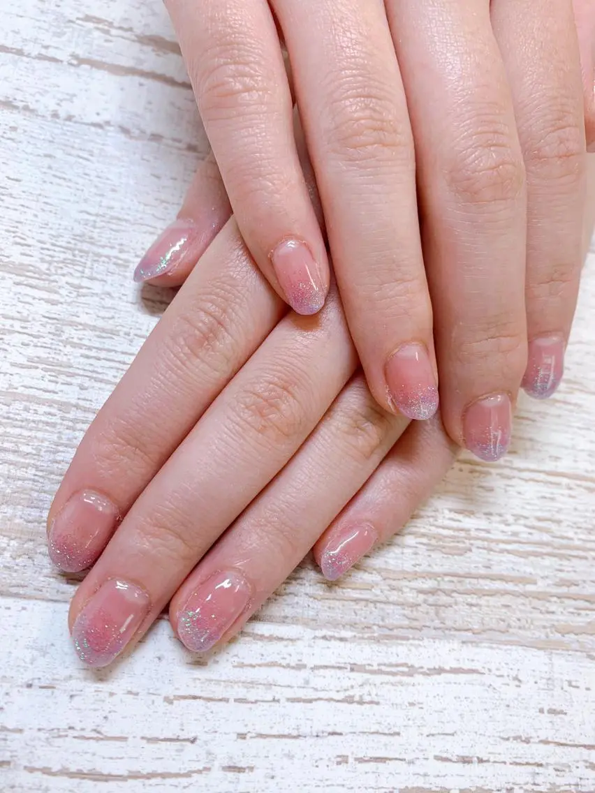 ネイル ラメ(グリッター) ラメグラデーション ハンドネイル Story nail Sakuraのネイルデザイン
