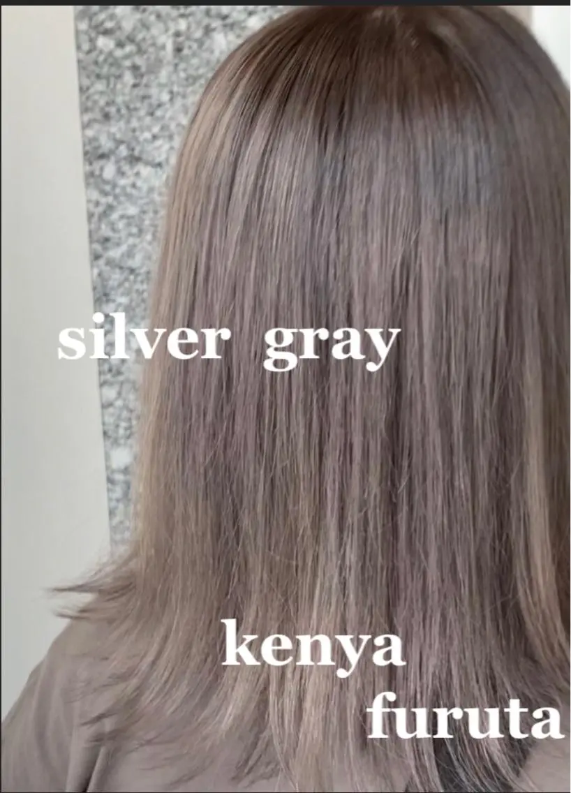 セミロング カラー シルバー 古田 賢哉のヘアスタイル