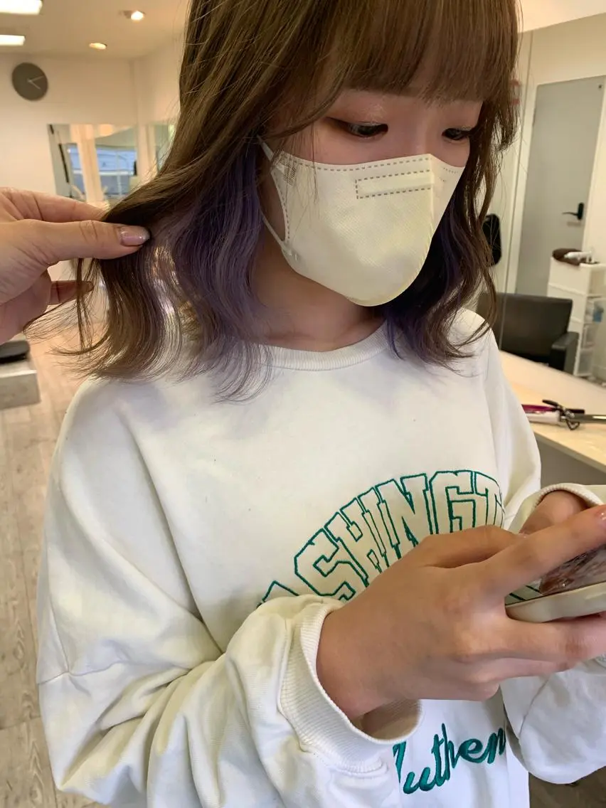 ミディアム カラー ヘアアレンジ 代表🎀 ふわモテ愛 され髪🩷yumiのヘアスタイル