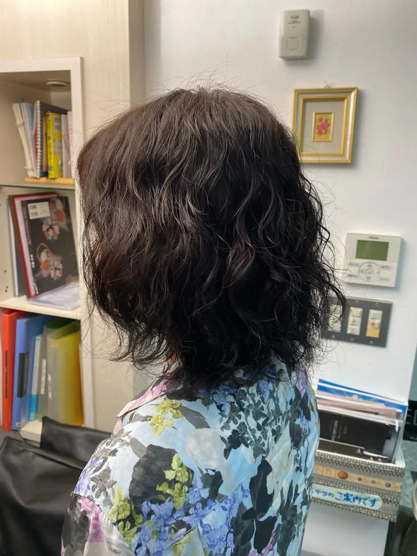 ミディアム パーマ ミディアムパーマ カット 木下 広太のヘアスタイル