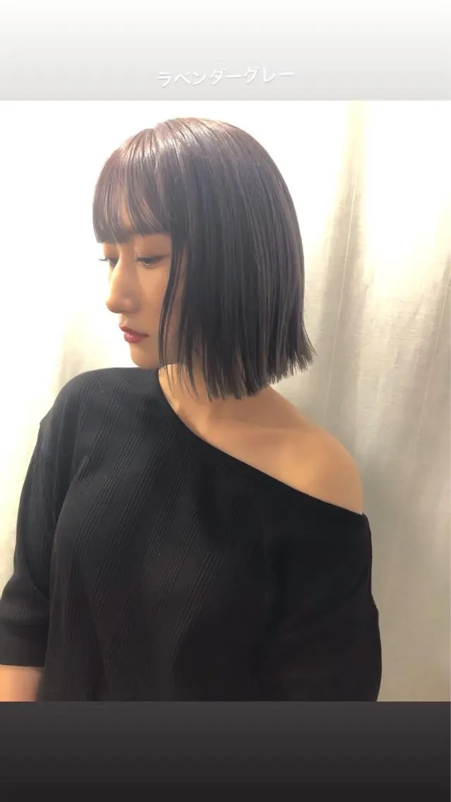 ミディアム カラー ブリーチ ケアブリーチ ラベンダーカラー ラベンダーグレー Pia ツボイ ケイタのヘアスタイル