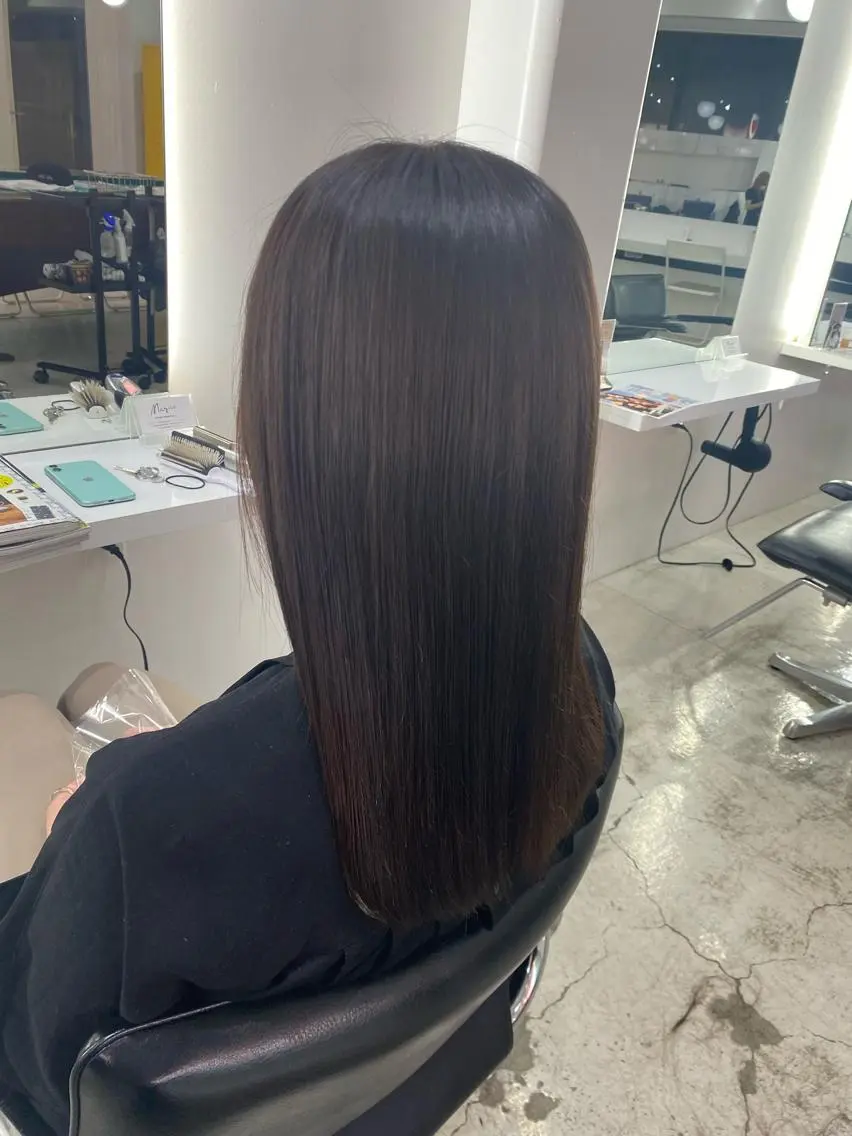 ミディアム トリートメント カット 縮毛矯正 トリートメント aoi ♡グレージュ ・ベージュカラーのヘアスタイル