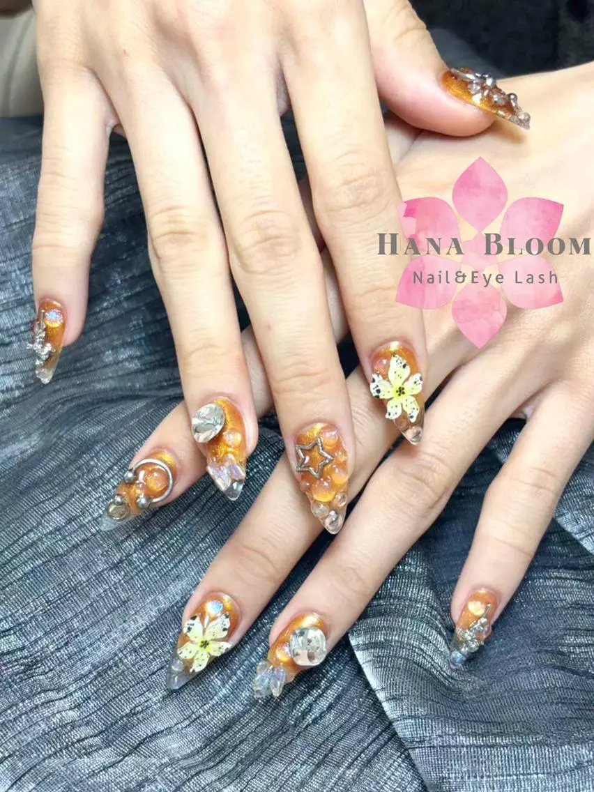ネイル 長さ出し フットネイル 韓国ネイル マグネットネイル 持ち込み ハンドネイル ハンドケア Hana Bloom Nail💗YUIのネイルデザイン