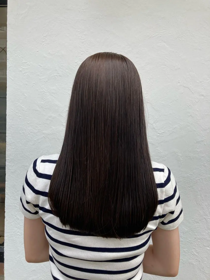 ロング カラー ダークグレー ダークグレージュ グレージュ カット ヘアカラー 💎髪質改善💎 西森千夏のヘアスタイル