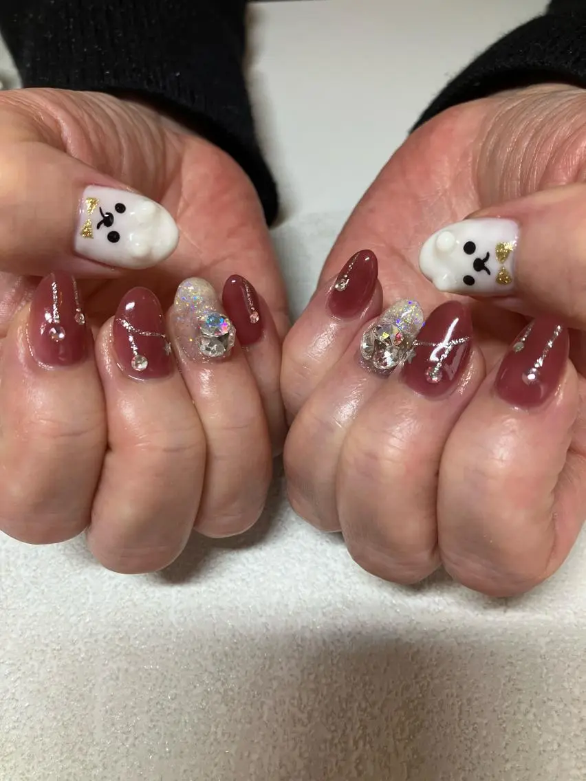 ネイル 冬ネイル クリスマス m'sNail 福岡西区 ネイルのネイルデザイン