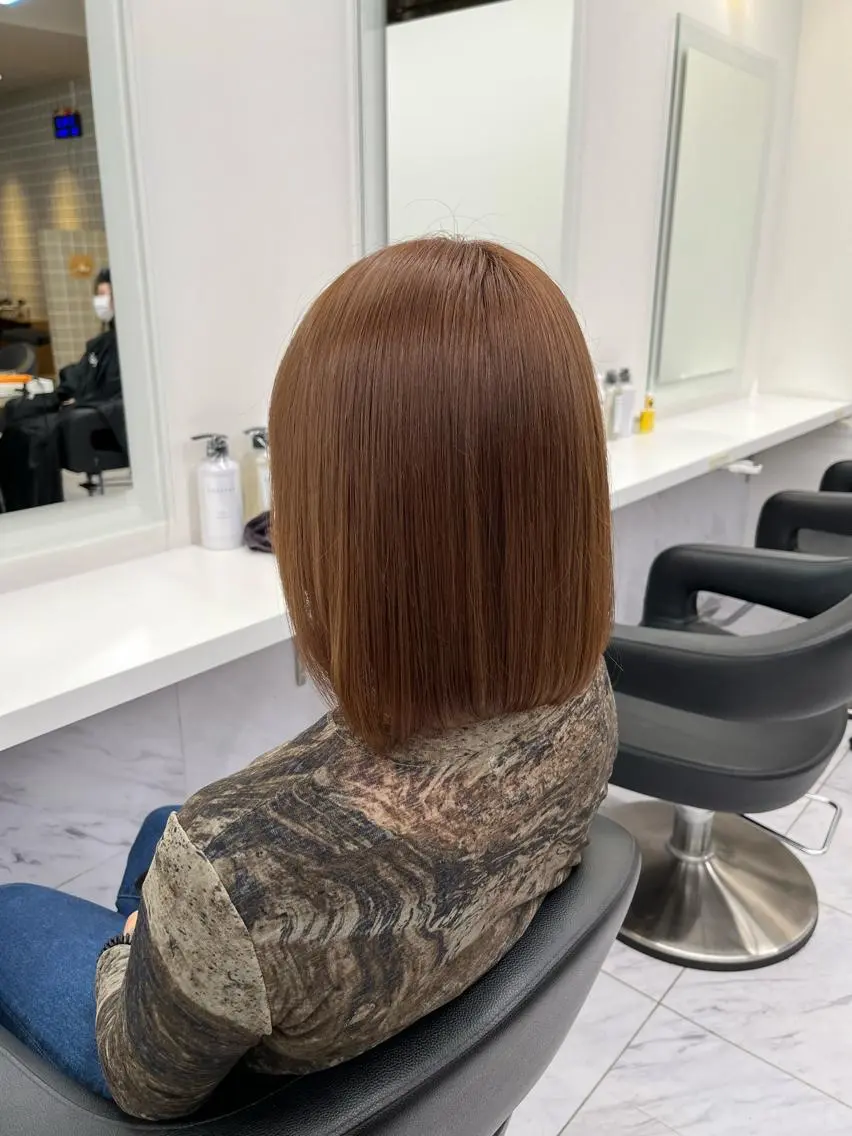 ミディアム ヘアカラー トリートメント ヘッドスパ ヘアセット 寒色/ベージュヘア ブリーチありMiOのヘアスタイル
