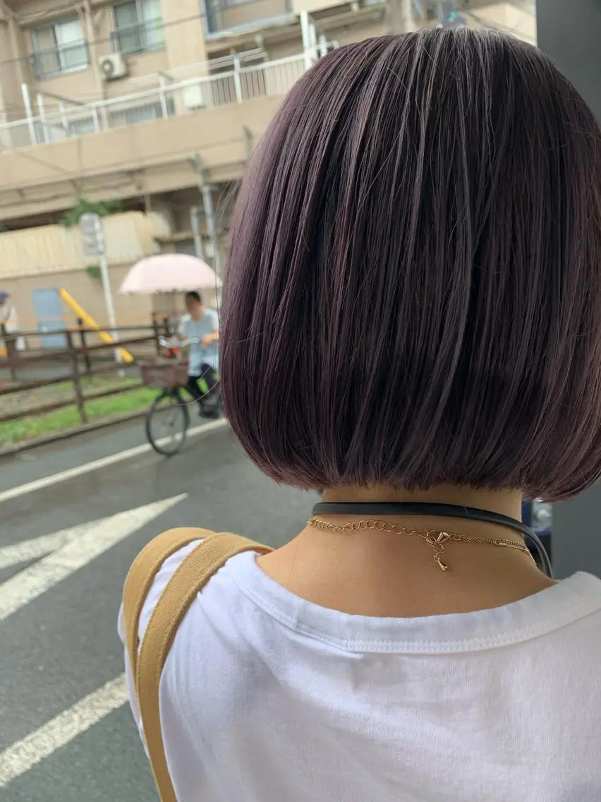ショート カラー メンズ ラベンダーカラー ヘアカラー トリートメント パーマ/透明感カラー /ボブ/吉田一生のヘアスタイル
