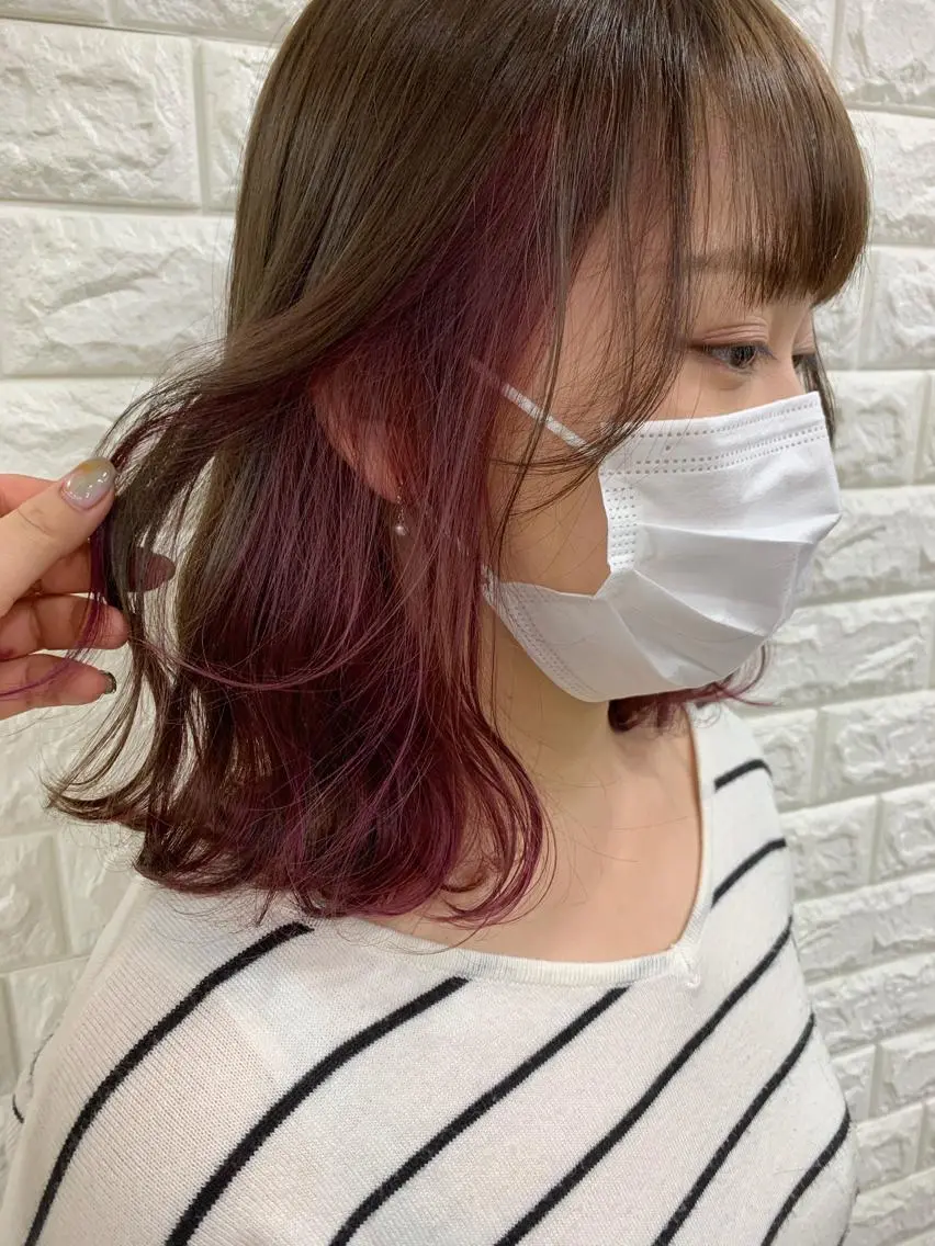 セミロング カラー 薄田 珠美のヘアスタイル