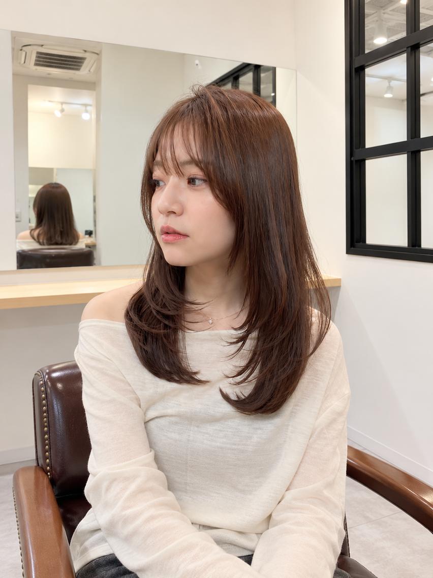 セミロング カラー ベージュカラー ブリーチ ブラウンカラー 透明感カラー モカベージュ カット ヘアカラー トリートメント 初めてでも安心🌟 newi町田✂のヘアスタイル
