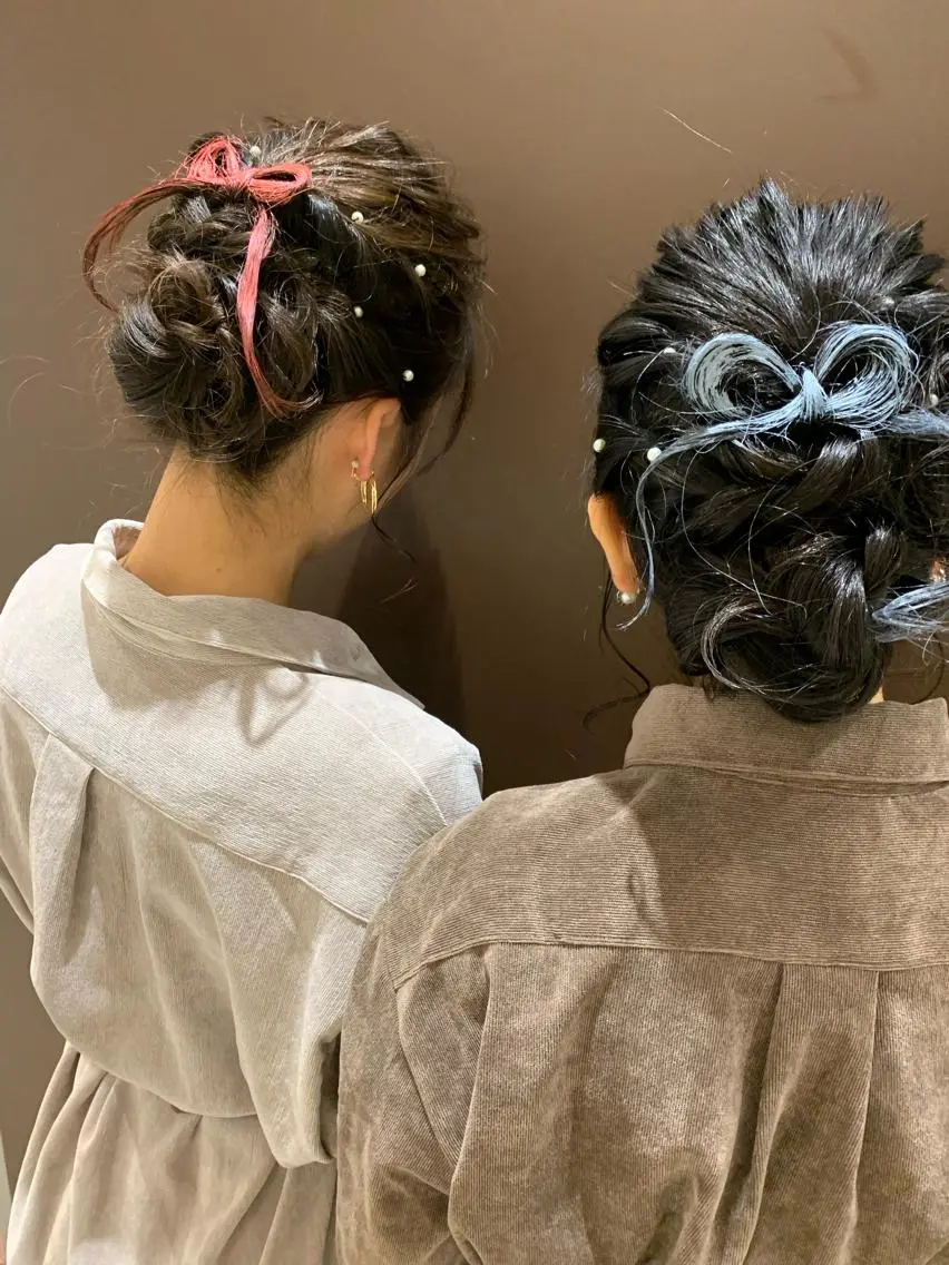 セミロング カラー ヘアアレンジ ヘアセット きむえり/髪質改善 /うねり広がり改善のヘアスタイル