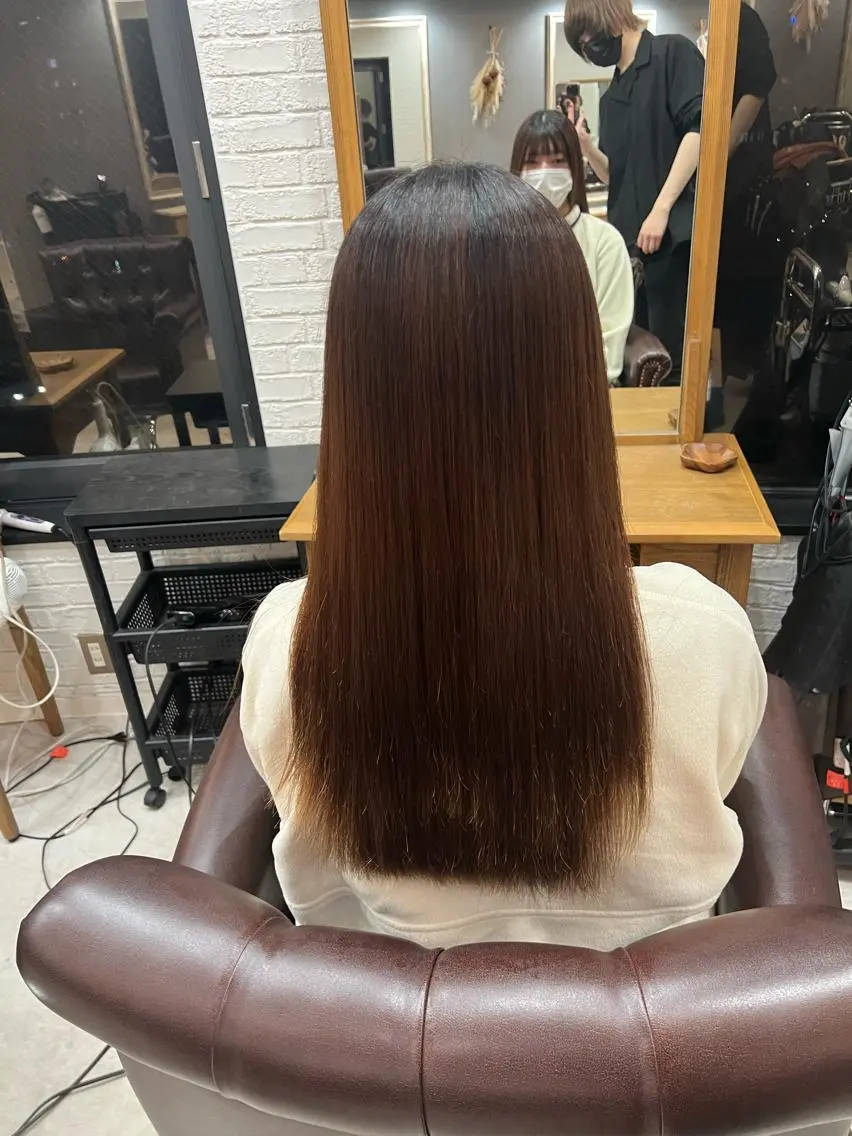 ロング カット 縮毛矯正 トリートメント 髪質改善ストレート Kantaのヘアスタイル