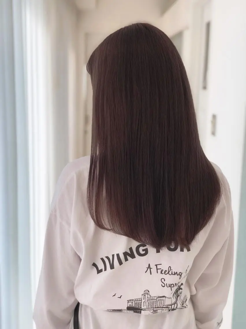 セミロング カラー ブリーチ ダブルカラー グレージュ ラベンダーカラー ラベンダーグレージュ 🦋美髪/エクステ 🦋アベイクミのヘアスタイル