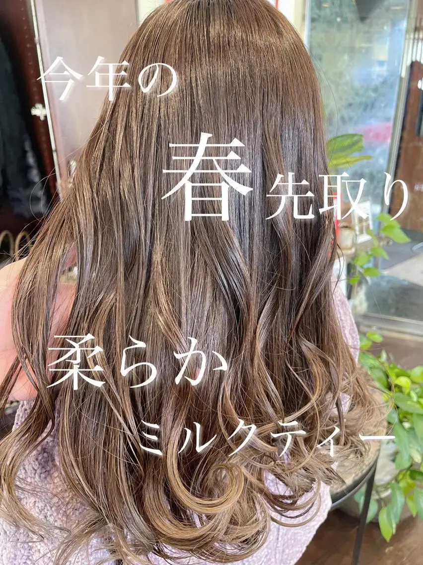セミロング カラー ベージュカラー ミルクティーベージュ トリートメント 堀江/レイヤーカット /髪質改善のヘアスタイル