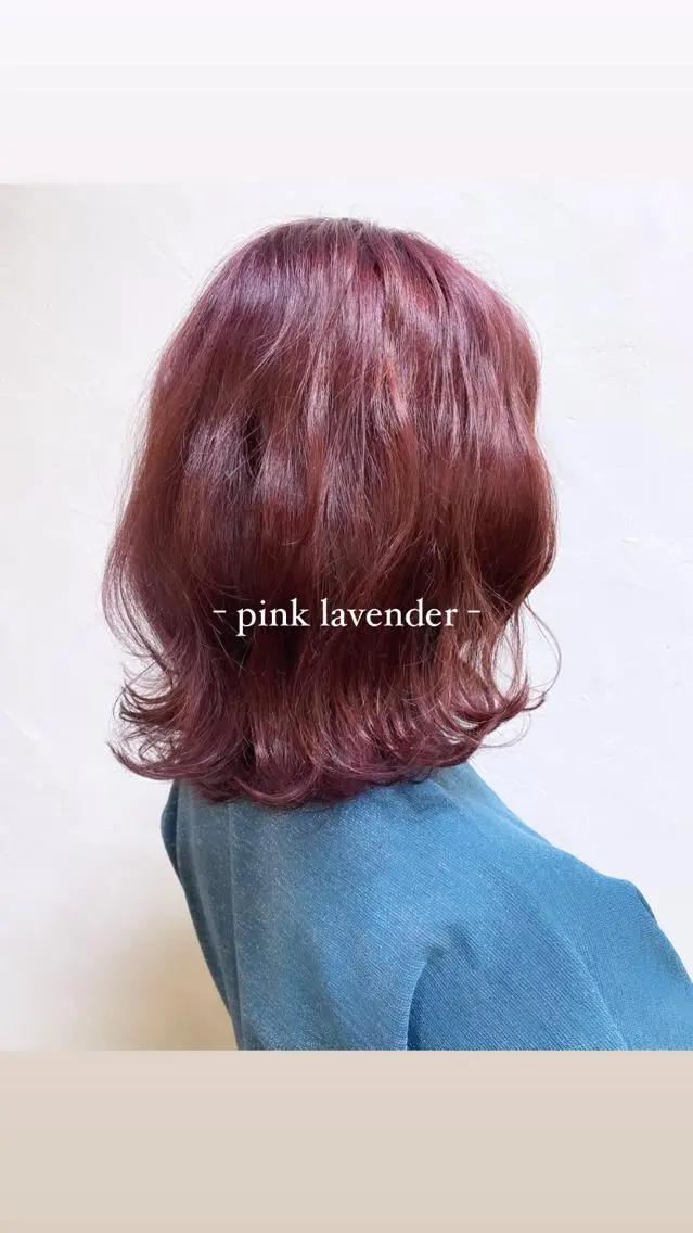 カラー 黒髪 ブリーチ ラベンダーカラー ラベンダーピンク ピンクカラー 金山/レイヤー カット/Hikariのヘアスタイル