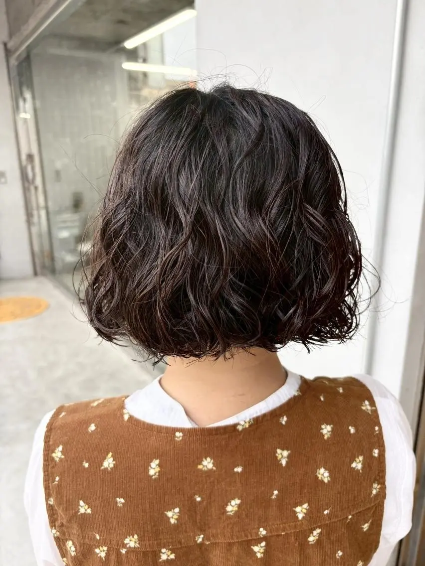 ショート パーマ ボブ カット パーマ トレンドパーマ/ ボブ🌰くりーわのヘアスタイル