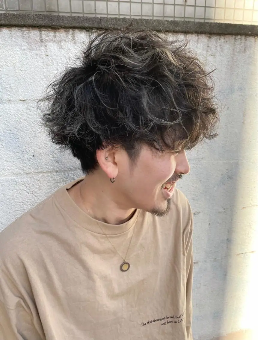 ミディアム ミディアムパーマ 渋谷 メンズヘア⭐️ タニグチヨシユキのヘアスタイル