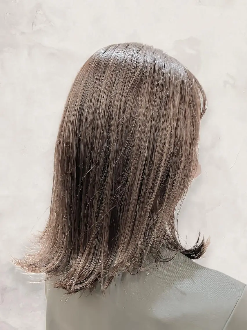 セミロング カラー グレージュ くびれヘア 顔周りカット 髪質改善 韓国風ヘア カット ヘアカラー トリートメント グレージュ×レイヤー 藤生 和宏のヘアスタイル