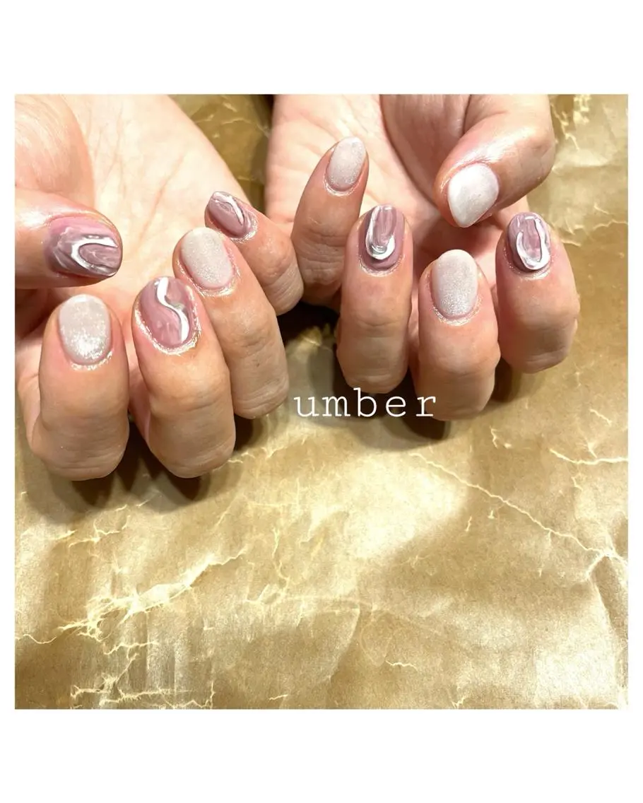 ネイル クリアネイル フラッシュネイル フットネイル フレンチネイル マグネットネイル ハンドネイル umber 三茶1分のネイルデザイン