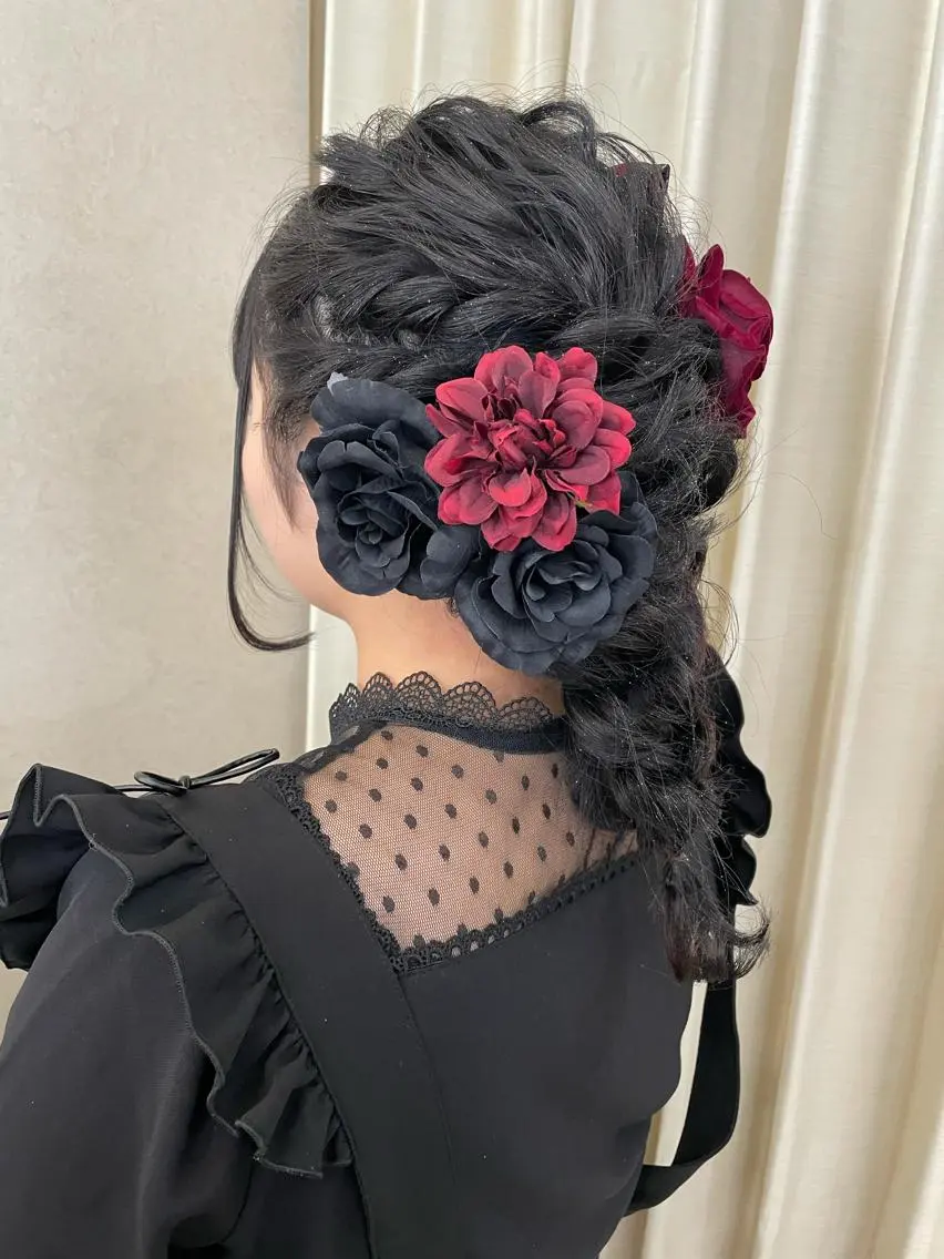 セミロング ヘアアレンジ 成人式 結婚式・ブライダル デート 🦋高瀬寛菜🦋 韓国レイヤーのヘアスタイル