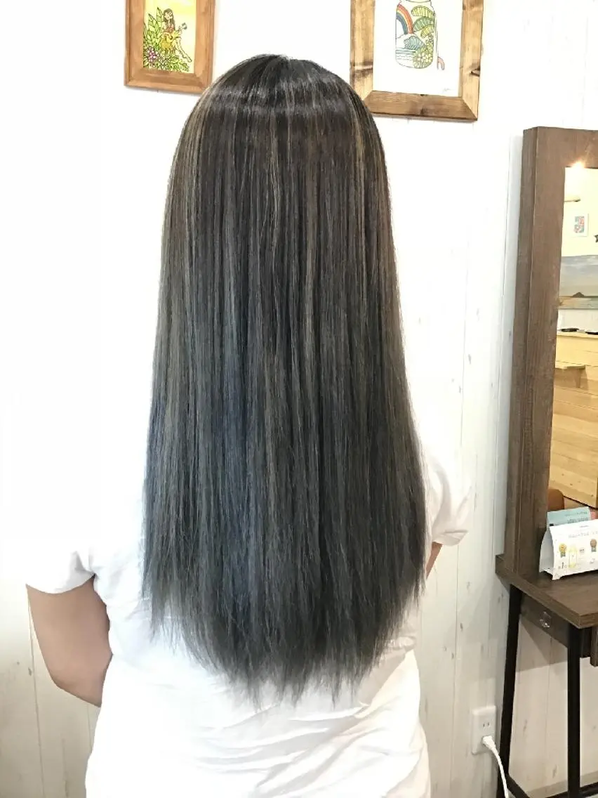 ロング カット ヘアカラー トリートメント 酸性ストレート/艶髪 ブリーチ/AIRIのヘアスタイル