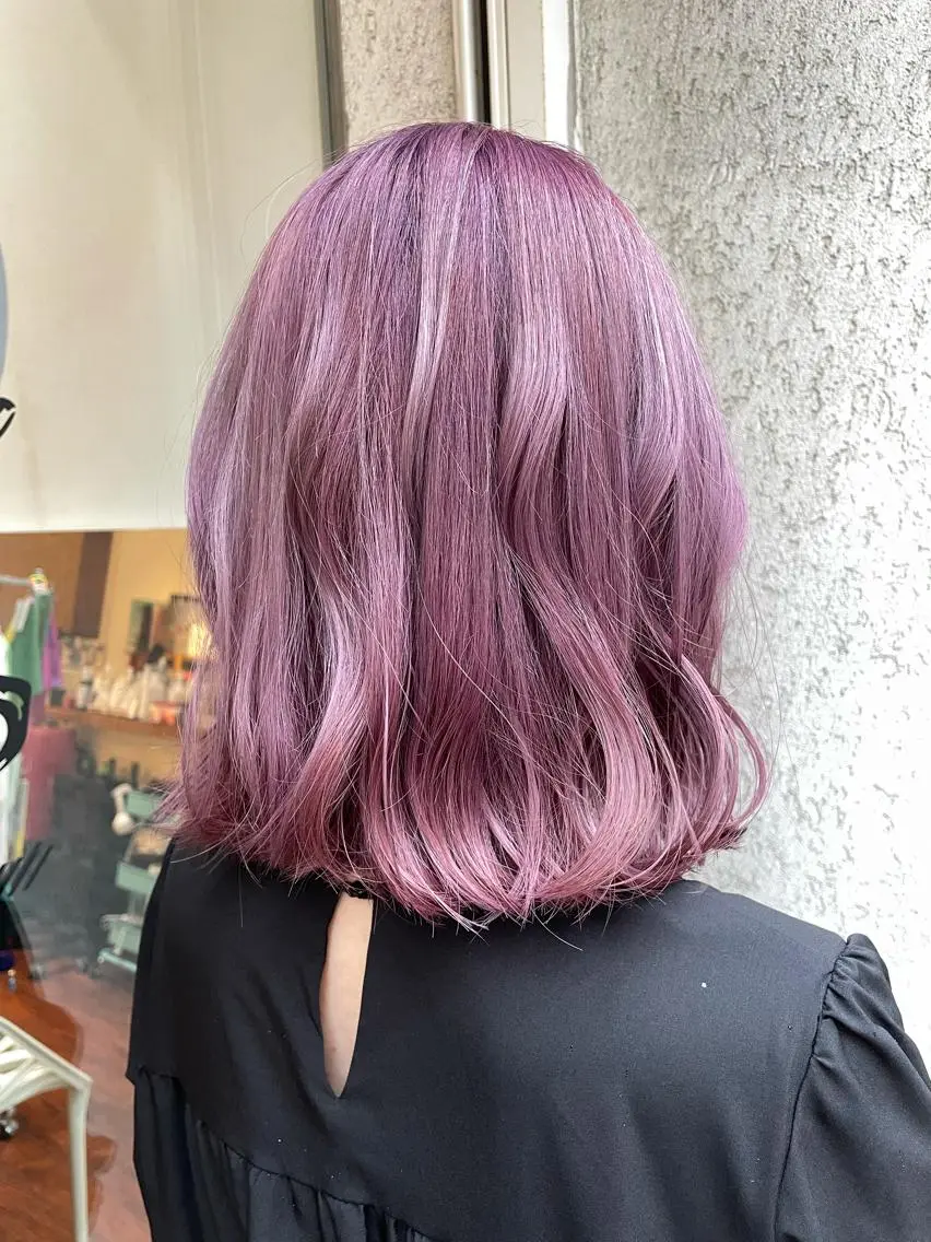 ミディアム カラー ピンクカラー ヘアカラー トリートメント CoCooN 店長 さのえみのヘアスタイル