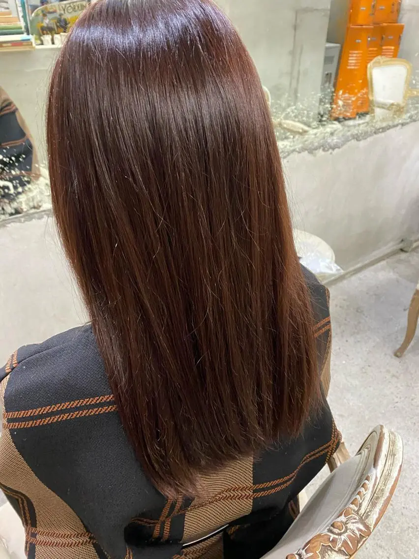 ミディアム ピンクブラウン トリートメント お任せヘア☘️☘️ 及川渚のヘアスタイル