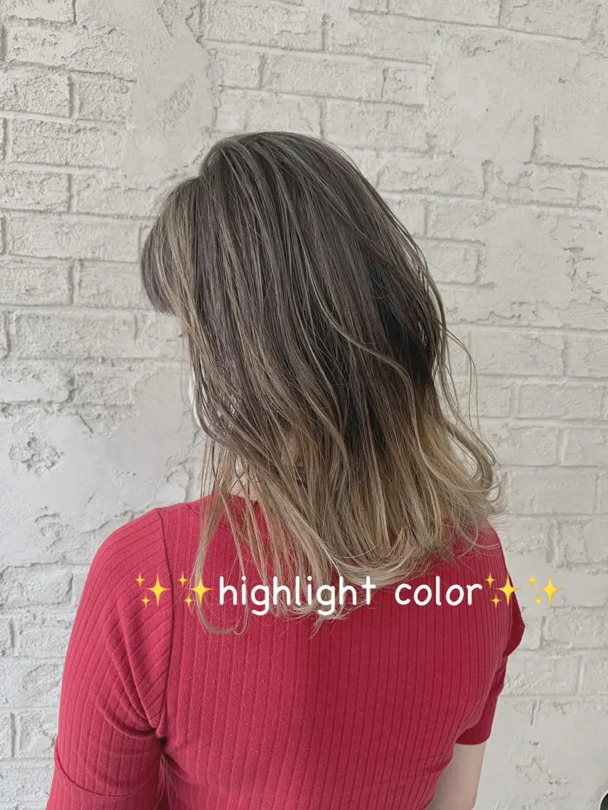 ミディアム カラー グラデーションカラー ハイライトカラー ハイライト ヘアカラー トリートメント ハイライトカラー& ダブルカラー 田口のヘアスタイル