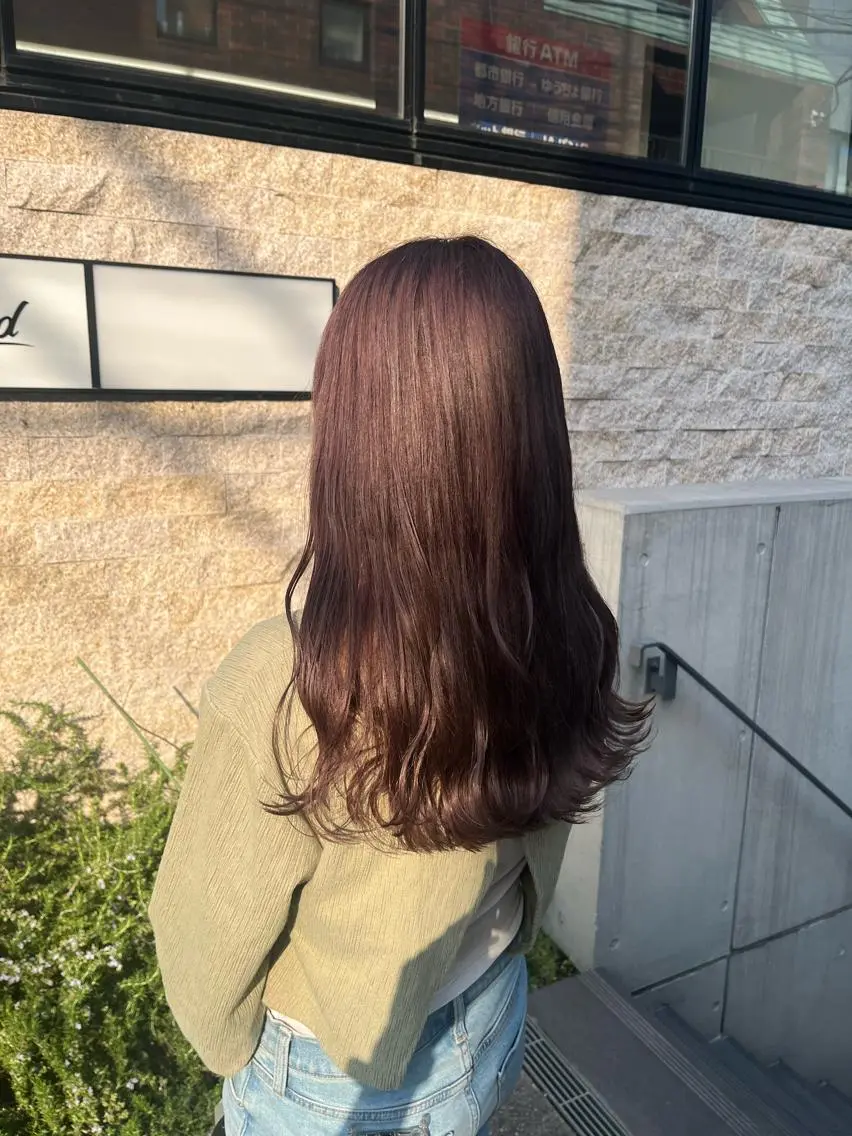 セミロング カラー グレージュ ピンクカラー ✨透明感カラー✨ 🦖佐々木未来🦕のヘアスタイル