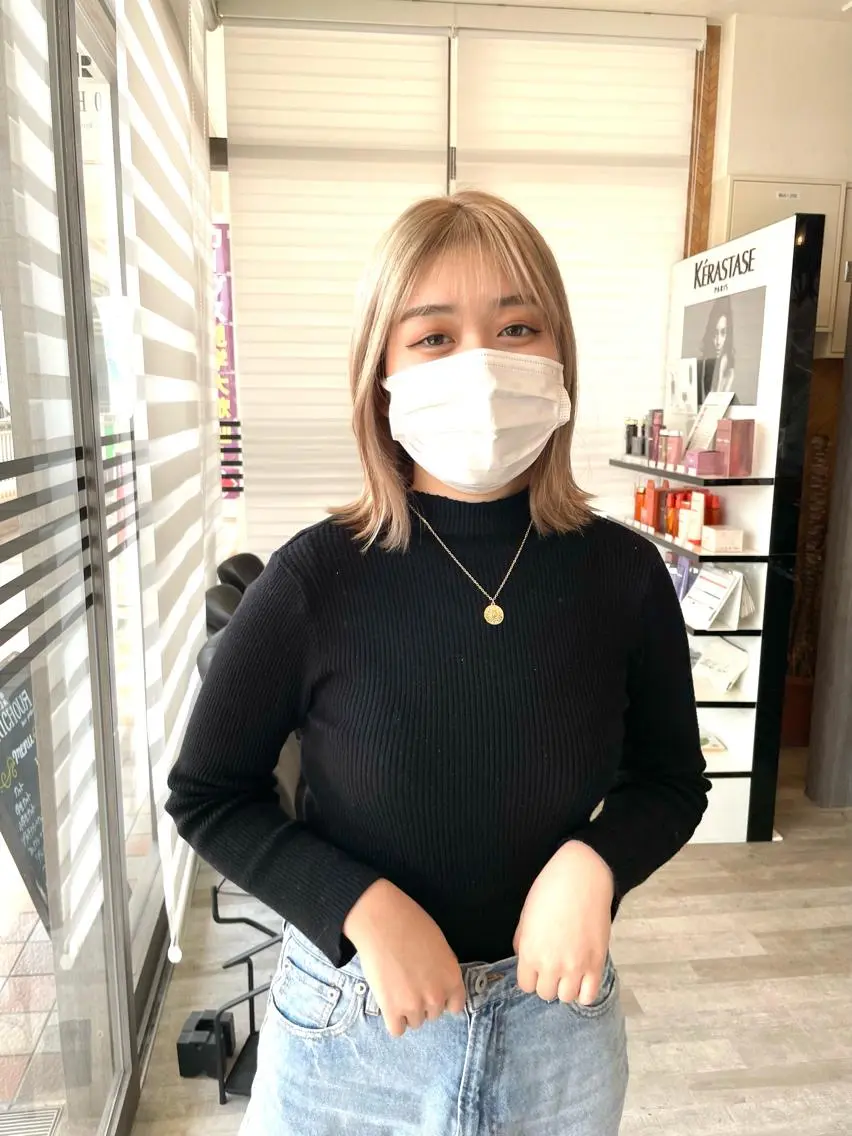 ミディアム カラー 田中   麗彩也のヘアスタイル