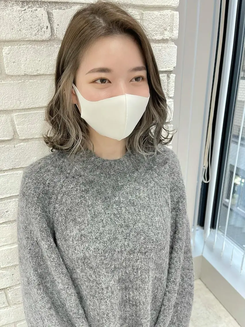 ミディアム カラー パーマ ヘアアレンジ アディクシーカラー ベージュカラー ブリーチ ケアブリーチ ホワイトベージュ ヘアカラー トリートメント 縮毛矯正/美髪 髪質改善/石田幸輔のヘアスタイル