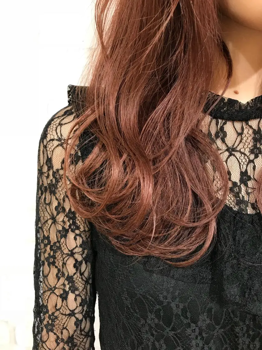 セミロング ハイライト エクステ(レミー毛) NINEのヘアスタイル