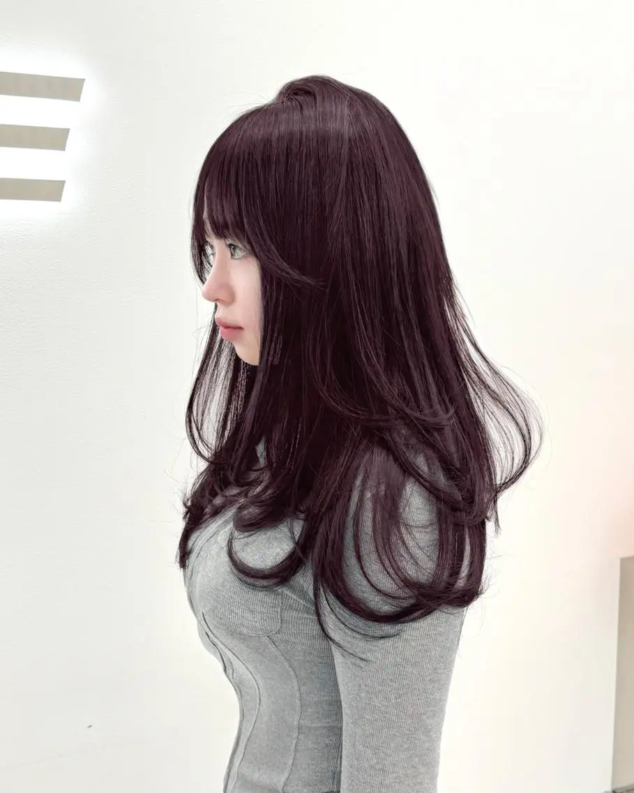 カラー ロング 🤍🥀韓流暖色レイ ヤー🥀🤍あやねのヘアスタイル
