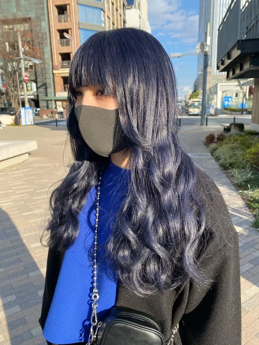 ロング カラー ブルーカラー ブルーバイオレット バイオレットカラー 髪質改善/ TECHIのヘアスタイル