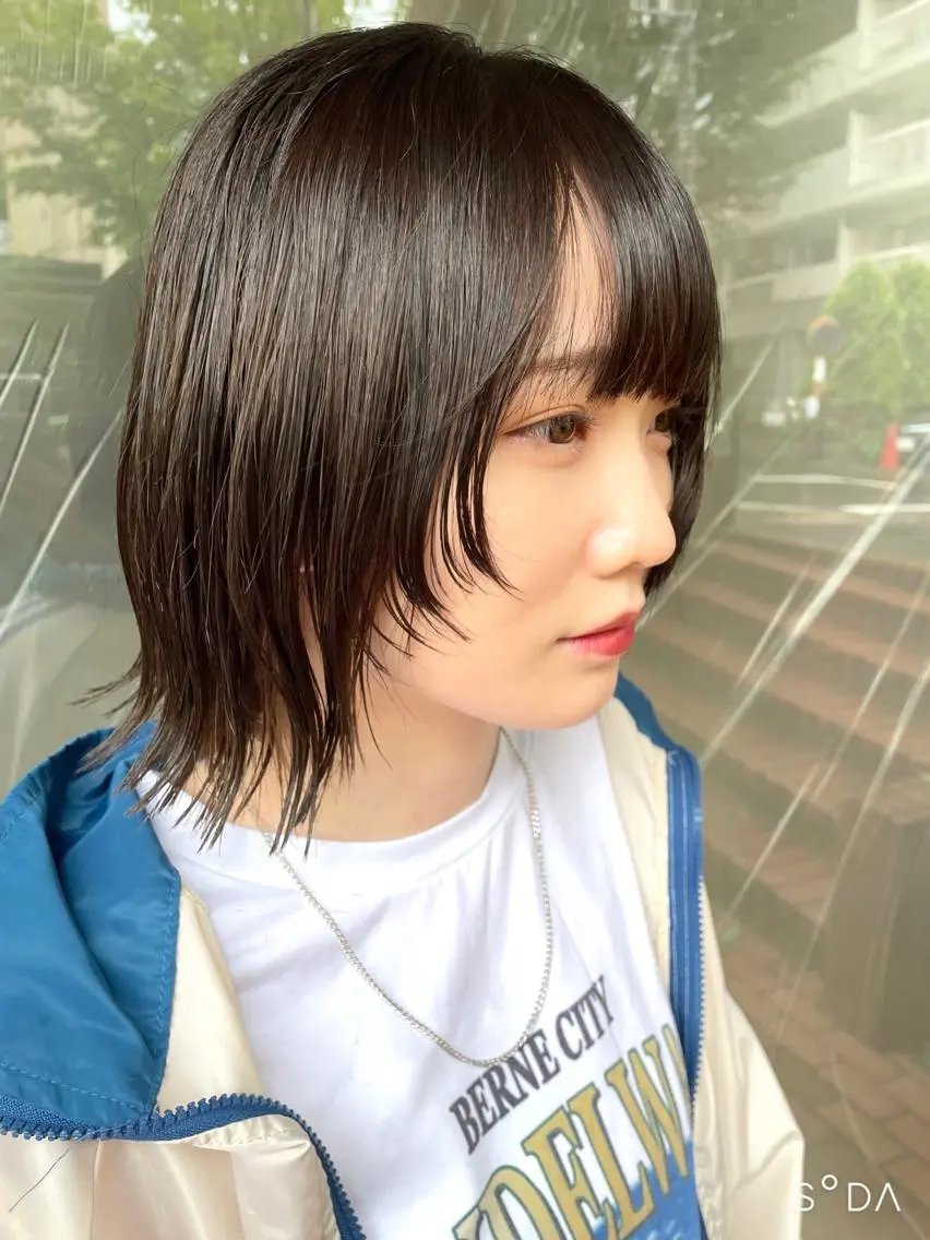 ミディアム ウルフカット コスメパーマ 佐藤　諒のヘアスタイル