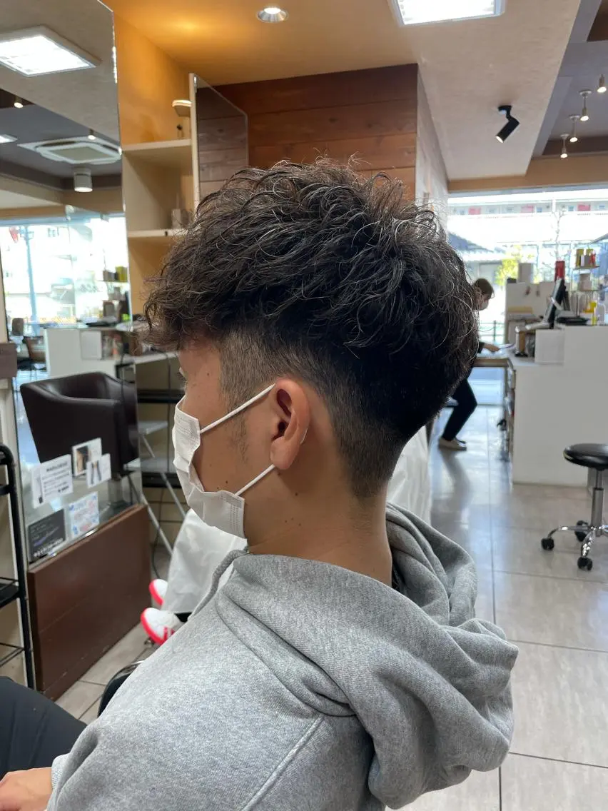 ショート パーマ メンズ フェードカット メンズパーマ 似合わせ/前髪カット /店長   村上直也のヘアスタイル