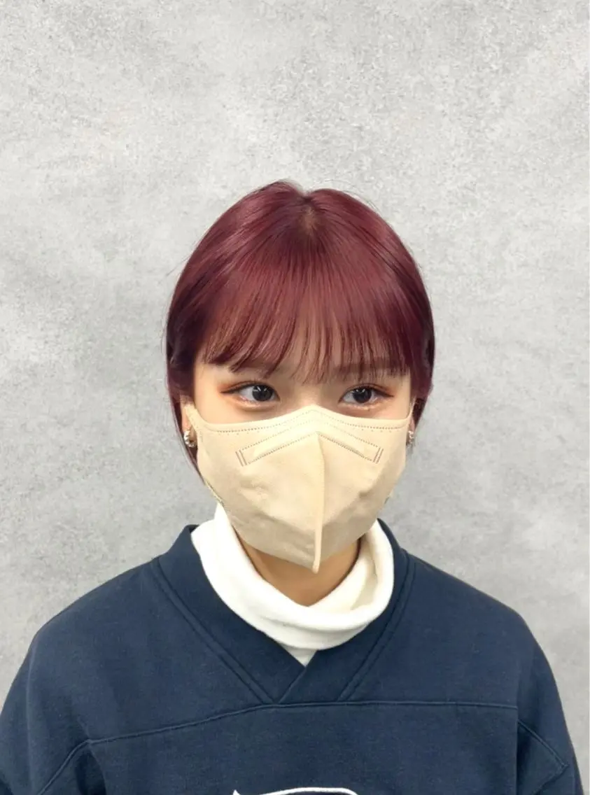 ショート カラー パーマ ヘアアレンジ キッズ ハイトーンカラー オレンジ レッドカラー ボブ ショートヘア 大人スタイル 太田のヘアスタイル