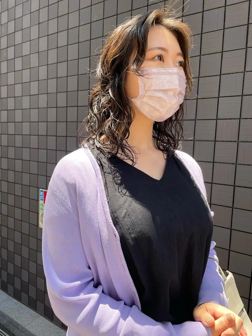 ミディアム パーマ やまさきえりこ ニュアンスパーマのヘアスタイル