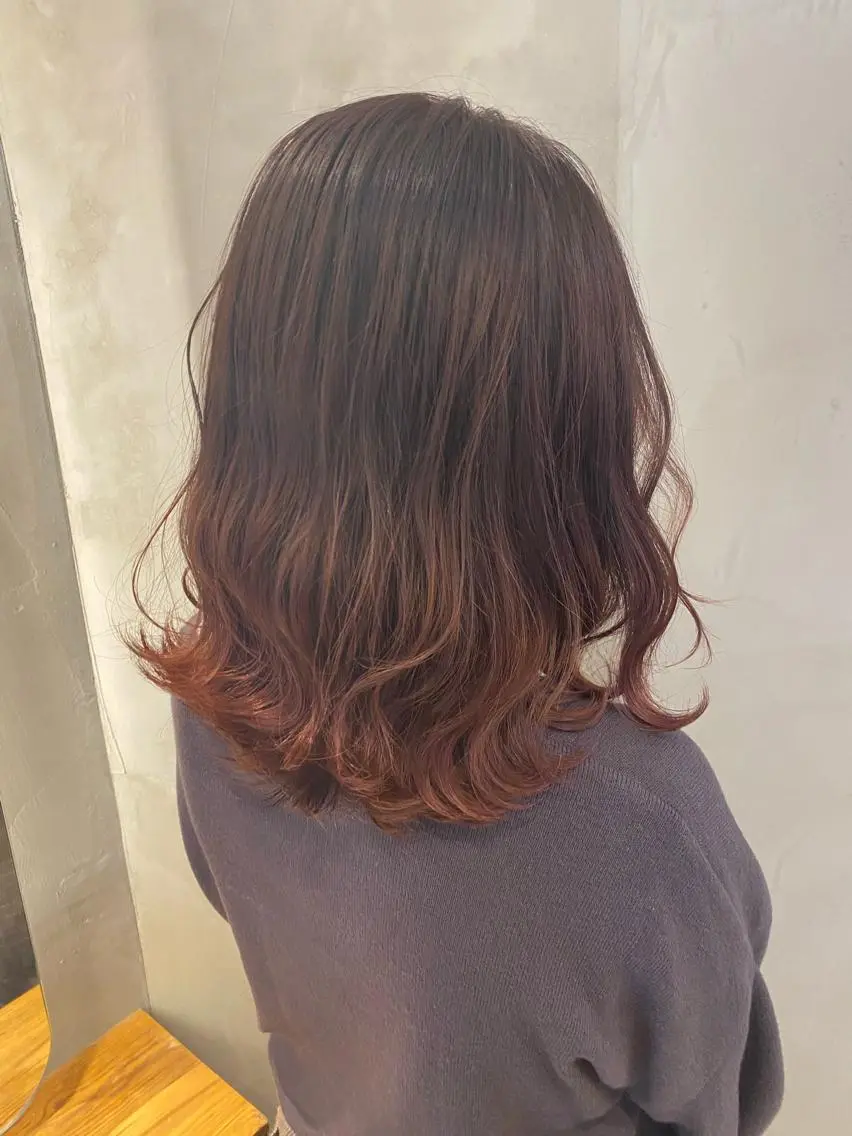 ミディアム カット ヘアカラー トリートメント 新宿/顔周りカット +レイヤー=しずく♩のヘアスタイル