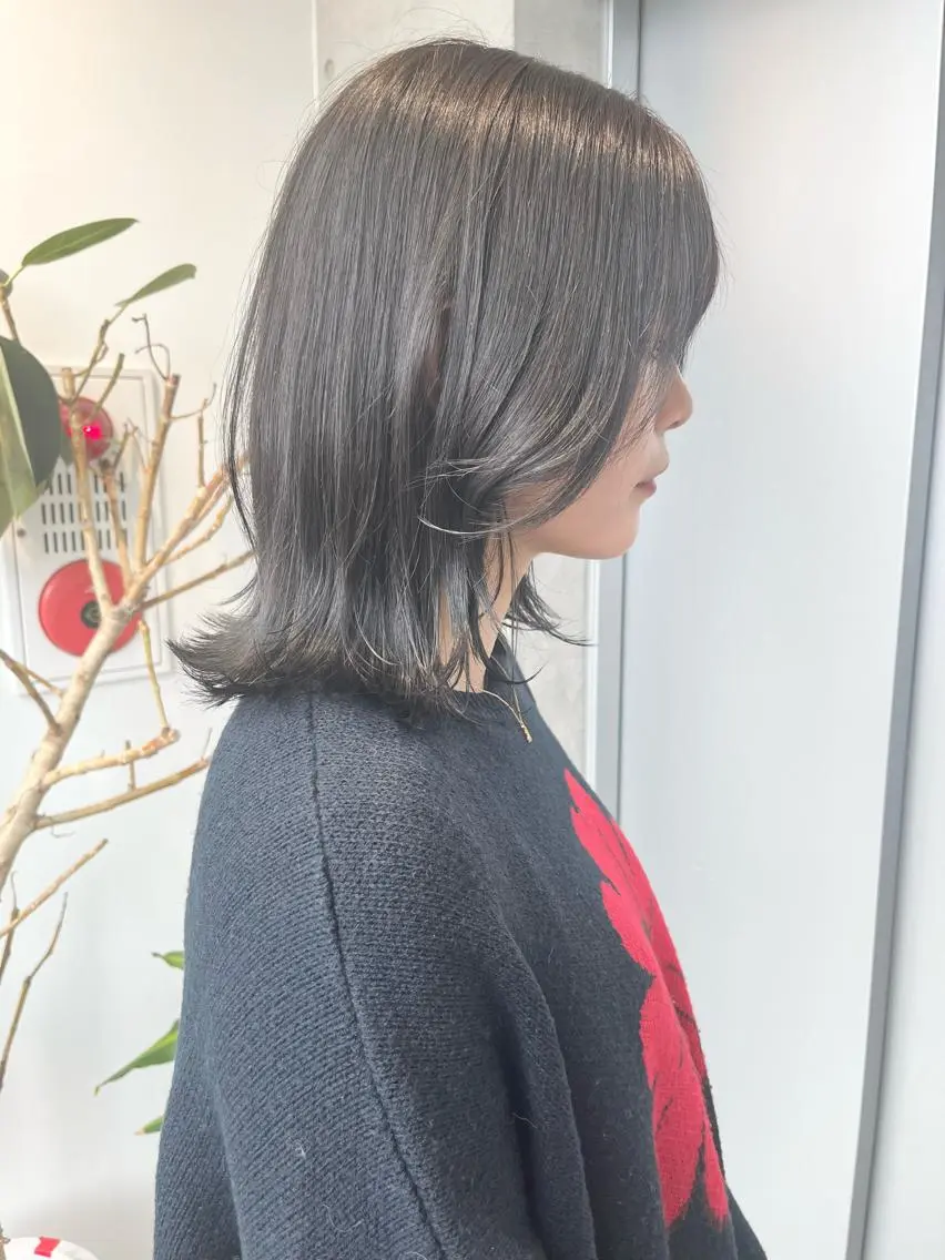 ミディアム カラー パーマ ヘアアレンジ カット ヘアカラー トリートメント ヘッドスパ ヘアセット 透明感/オリーブ/ グレージュ/YUKAのヘアスタイル