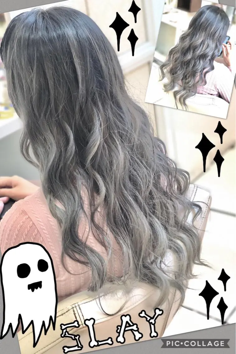 ロング カラー バレイヤージュ ブリーチ ケアブリーチ 透明感カラー グレージュ ヘアカラー トリートメント ヘアセット 永島 桜のヘアスタイル