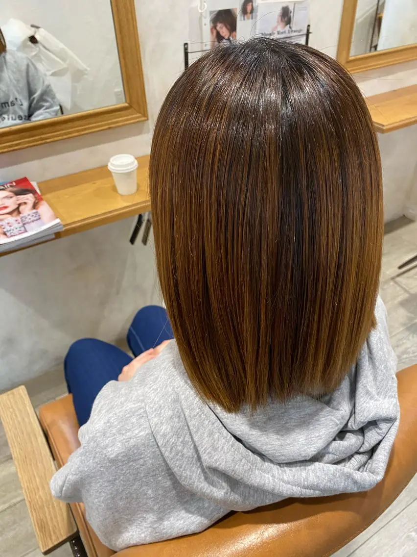 セミロング カラー パーマ 縮毛矯正 MASAKI 髪質改善 /縮毛矯正のヘアスタイル